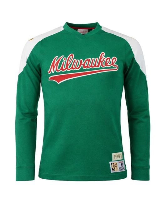 Mitchell & Ness Green Nba Milwaukee Bucks Team Inspired Top Cotton for men