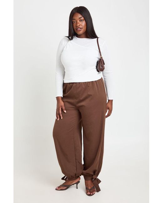 Boohoo White Plus Double Layer Twist Long Sleeve Top