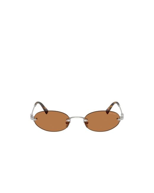 Miu Miu White Sunglasses/ Metal