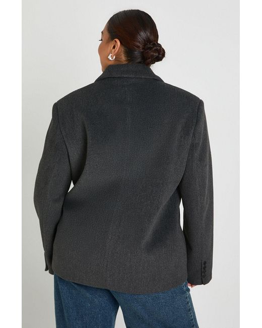 Boohoo Gray Plus Single Breasted Oversized Blazer