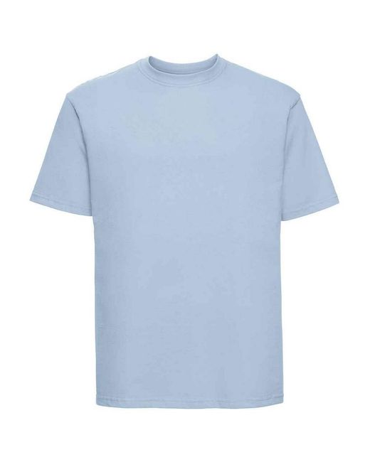 Russell Blue Ringspun Cotton Classic T-Shirt (Mineral) for men