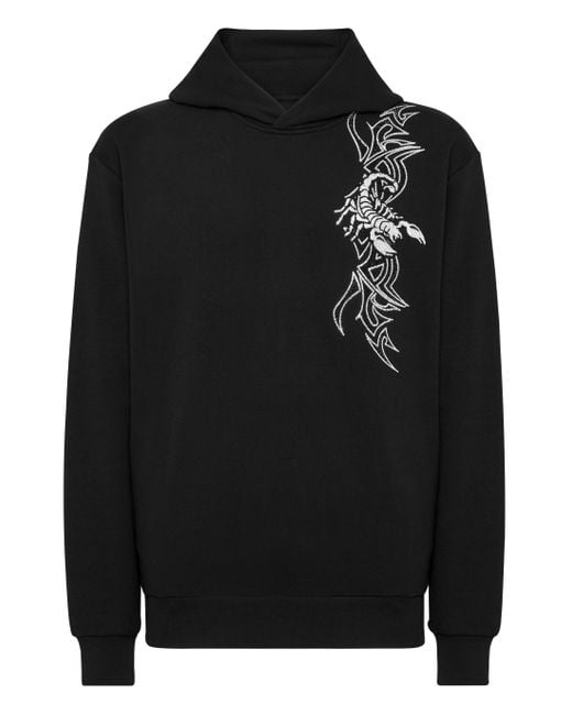 Philipp Plein Sweatshirt Met Capuchon Scorpion in het Black voor heren