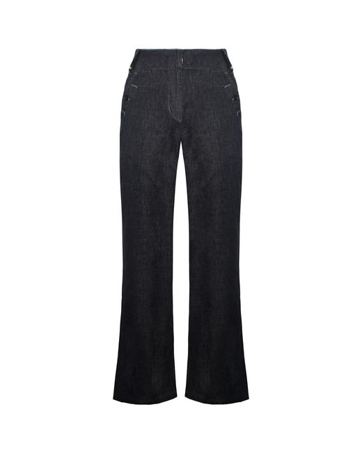 Timberland Blue Wide Leg Relaxed Chambray Linen Pants A0597 440