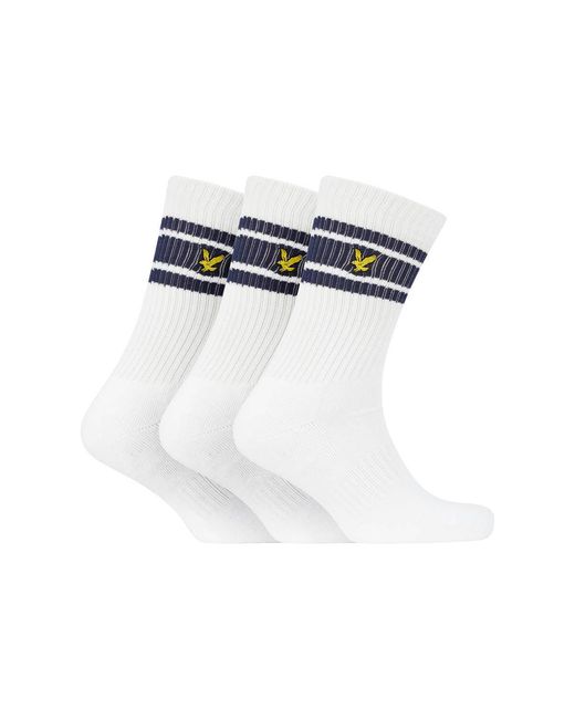 Lyle & Scott White 3 Pack Sport Socks for men