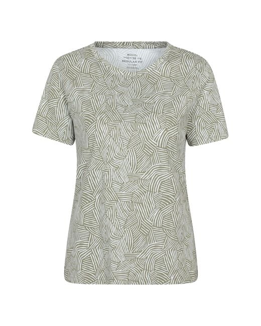 Mountain Warehouse Gray 'Printed' T-Shirt 100% Cotton Lightweight Breathable Casual Graphic Top