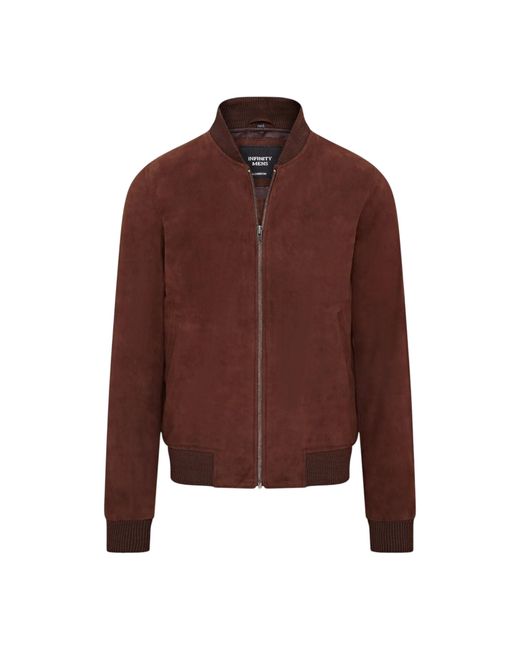 Infinity Leather Brown Goat Suede Ma-1 Bomber Jacket-Antalya for men