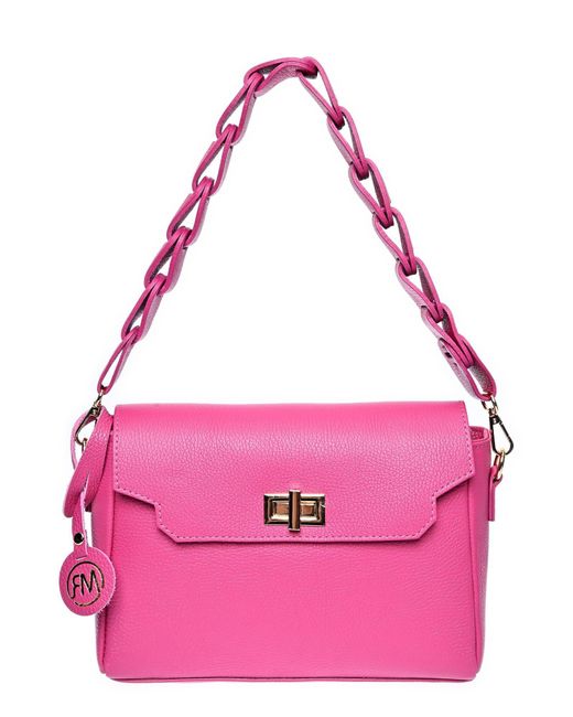 Roberta M Pink Fuchsia Rindsledertasche