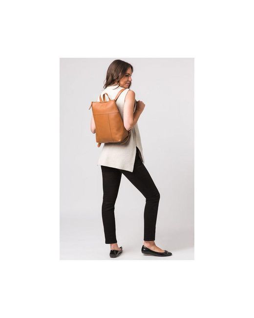 Pure Luxuries Brown 'Hastings' Saddle Vegetable-Tanned Leather Backpack