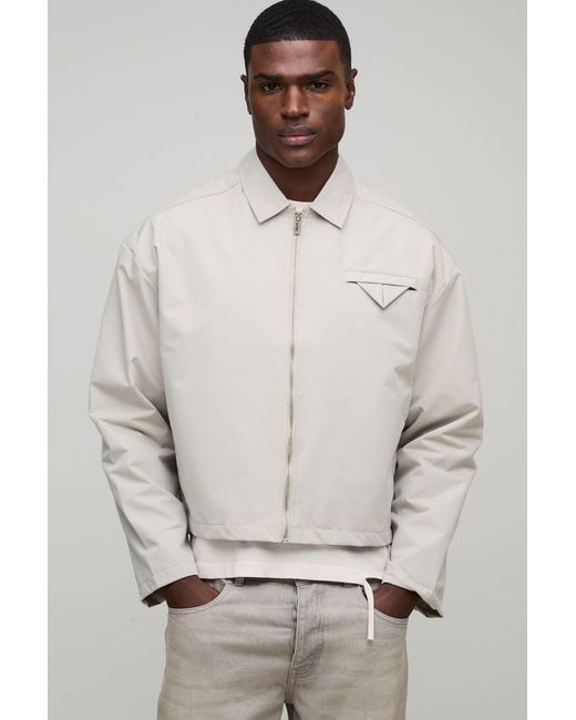 BoohooMAN Multicolor Boxy Twill Harrington Jacket for men