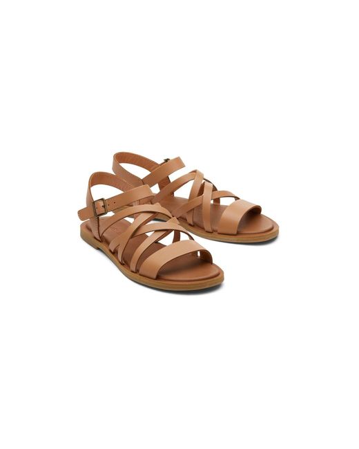 TOMS Brown Sephina Leather Sandy Sandals