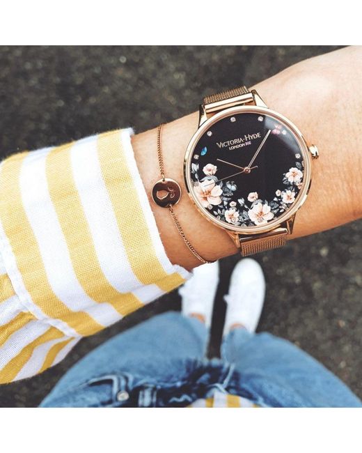 Victoria Hyde London Black Watch Park Flower, Rosegold