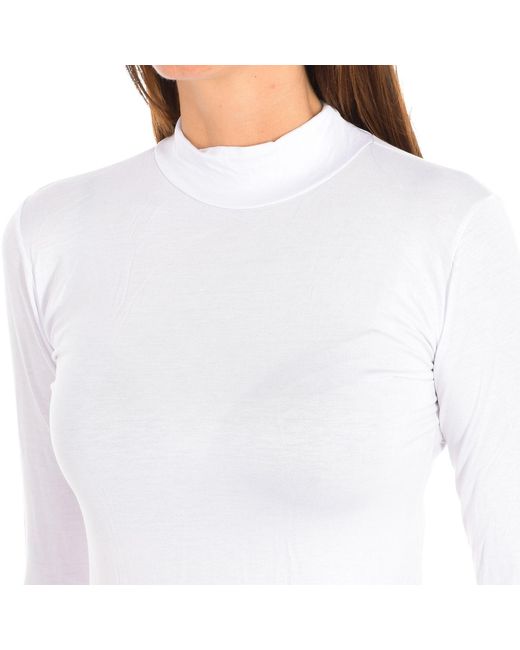 Q En White Long Sleeve Bamboo Undershirt Q712