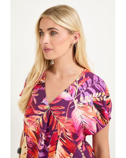 Wallis Red Petite Paisley Overhead Shirt