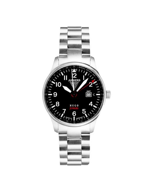 Junkers Original Metallic 6644M-2 Quartz Watch Classic Bauhaus Design Minimalist Dial With Date Display Sapphire Crystal for men