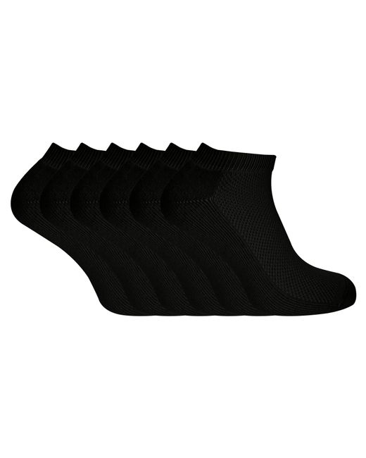 Sock Snob Black 6 Pack Low Cut Bamboo Organic Cotton Trainer Socks for men
