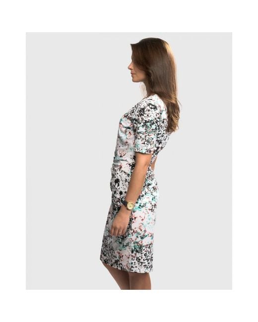 Great Plains FCUK Blue Miquita Marble Rouched Dress