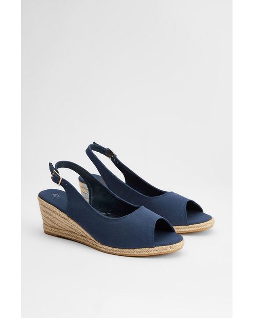 Good for the Sole Blue Reese Espadrille Wedge Sandals