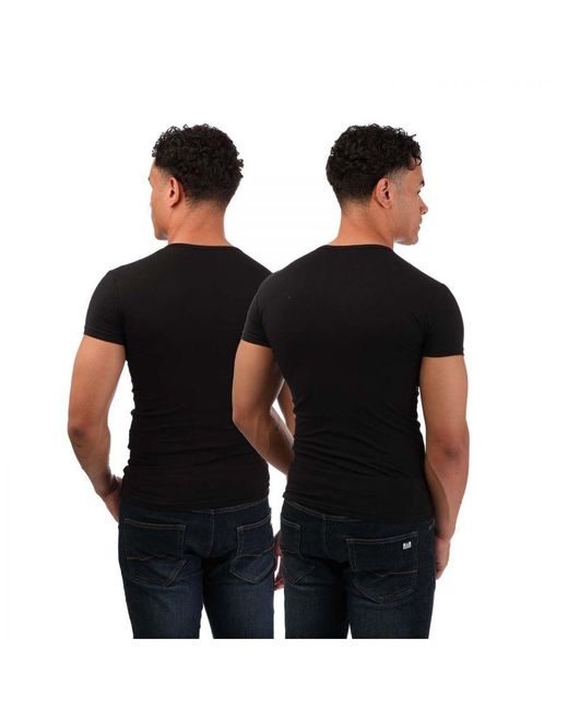 Armani 2-pack T-shirt In Zwart in het Black voor heren