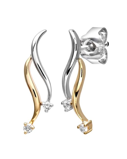 DIAMANT L'ÉTERNEL Metallic Ladies 9Ctyellow And Diamond Drop Earrings