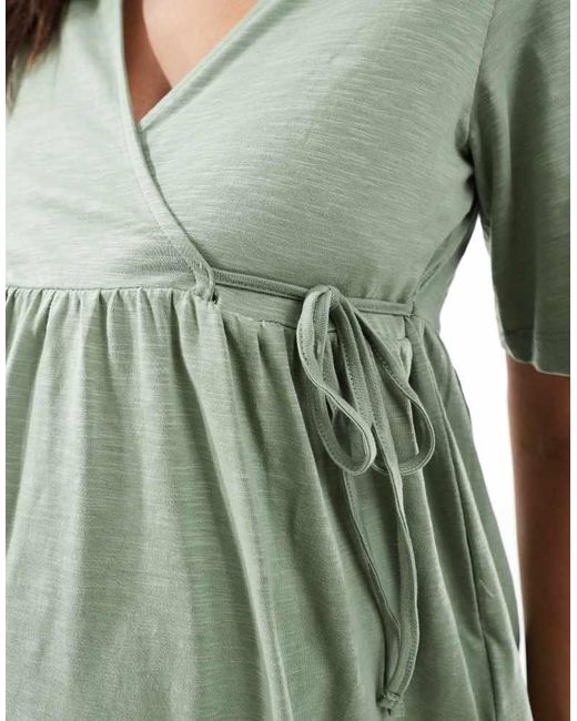 Mama.licious Green Maternity Jersey Wrap Top