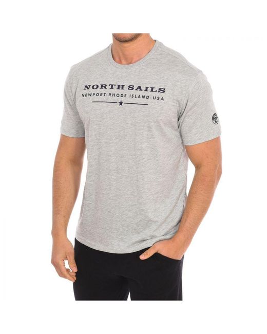 North Sails Gray Short Sleeve T-Shirt 9024020 for men