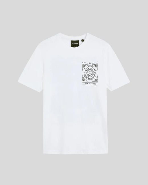 Lyle & Scott White Sunshine Inn Graphic T-Shirt for men