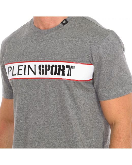 Philipp Plein Gray Tips405 Short Sleeve T-Shirt for men