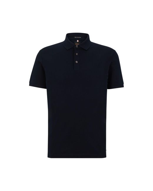 Boss Black Collared Neck Short Sleeve Regular Fit Top for men