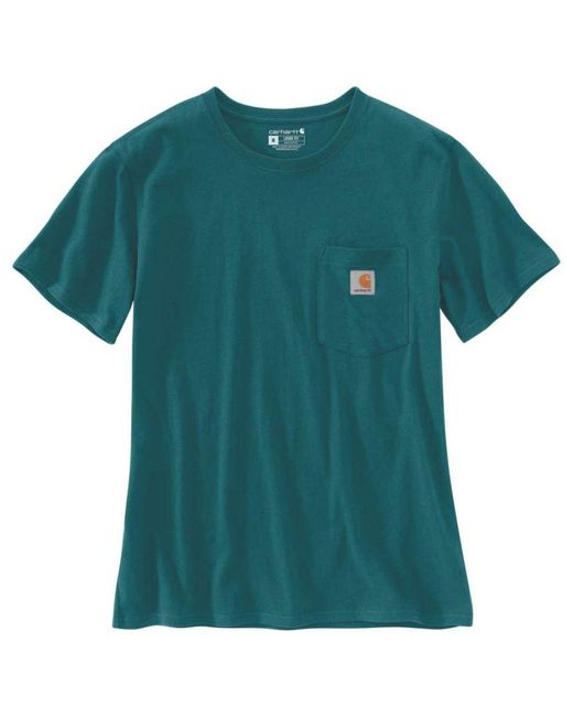 Carhartt Green Pocket Workwear Ribknit Short Sleeve T-Shirt