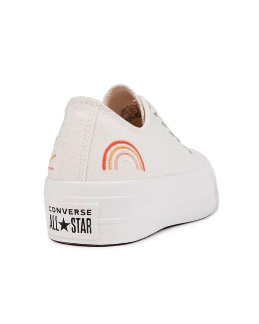 Converse White All Star Lift Ox Trainers