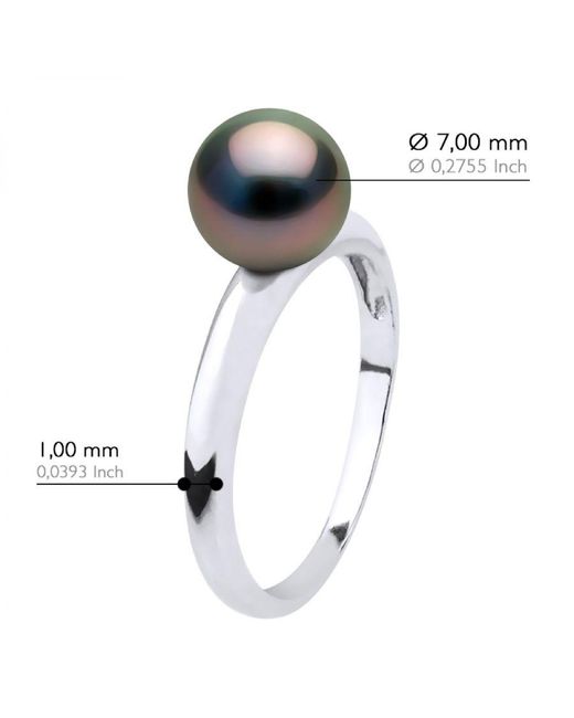 Ateliers Saint Germain Blue Ring Real Cultured Tahiti Pearl Round 7,5-8 Mm