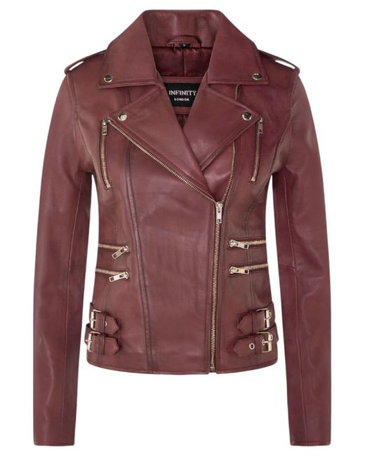 Infinity Leather Purple Brando Biker Jacket-Constantia Lamb Leather