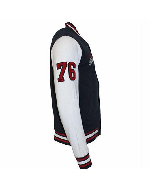 Majestic Blue Athletics Baseball Bomber Jacket Cotton for men