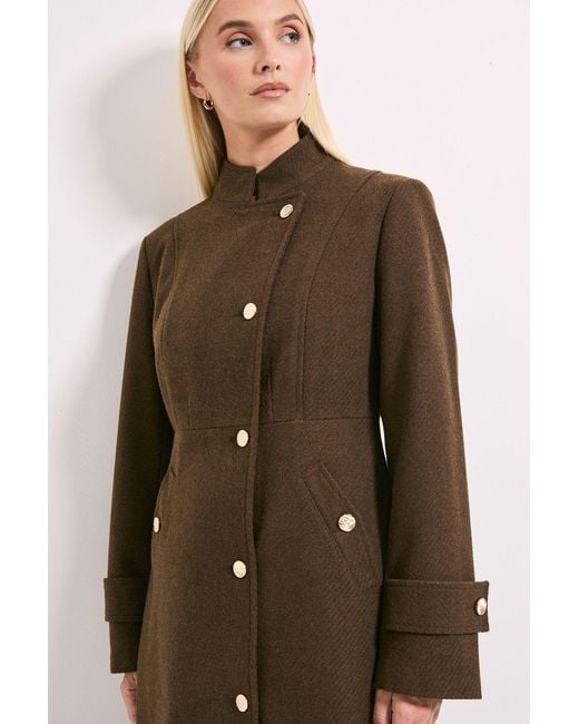 Wallis Brown Principles By Button Wrap Coat