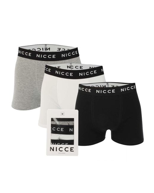 Nicce London Black Luzern 3 Pack Boxer Shorts for men