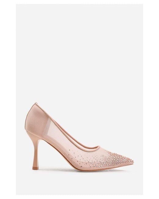 Where's That From White Wheres 'Aralyn' Court Shoe With Diamante Detailing