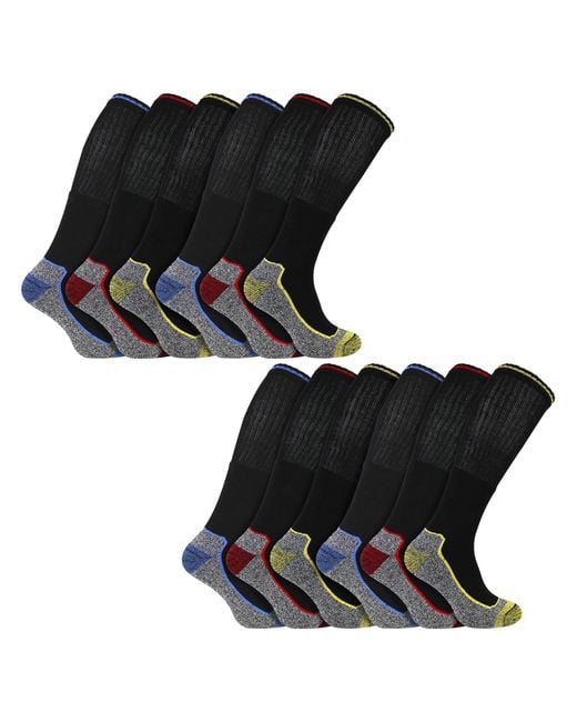 Sock Snob Black Knee High Bamboo Work Socks For Steel Toe Boots for men
