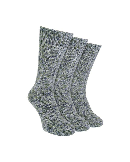 Sock Snob Gray 3 Pack Warm 100% Wool Ribbed Socks With Reinforced Heel And Toe for men