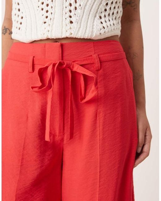 ASOS Petite Tailored Wide Leg Trousers Co-Ord With Tie Belt