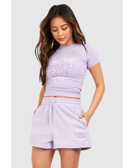 Boohoo White Dsgn Studio Sports Club Bubble Sweat Jogger Short