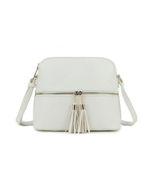 Where's That From White 'Breeze' Crossbody Bag With Tassel And Zip Detail