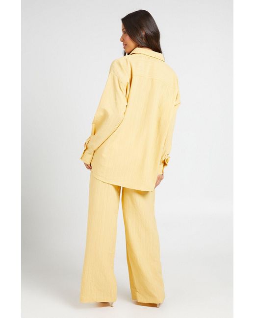 Boohoo Metallic Crinkle Textured Oversized Shirt
