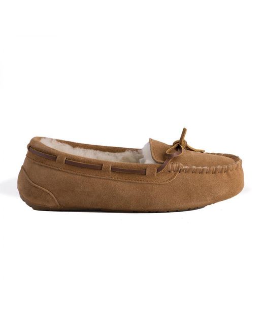Aus Wooli Brown Australia Stylish Sheepskin Lace Moccasin