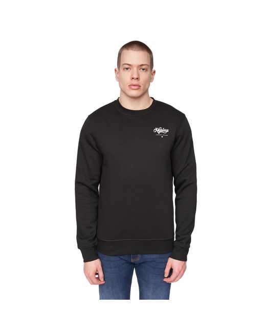 Henleys Black Scripthen Crew Neck Sweatshirt for men