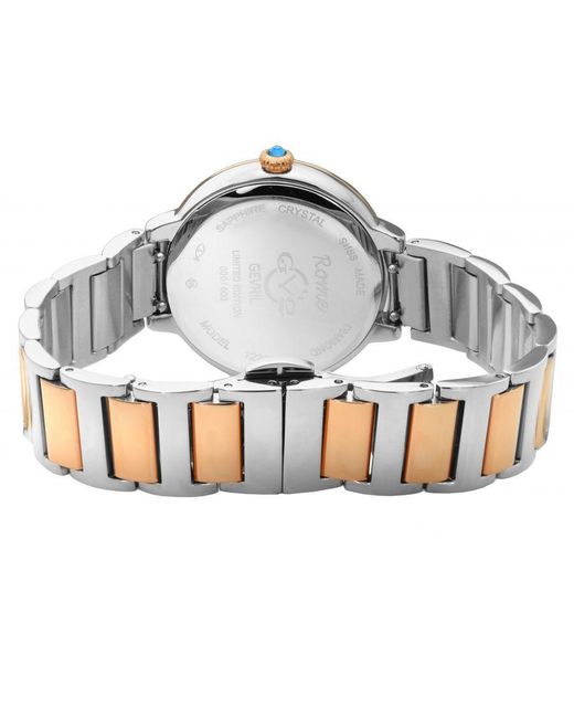 Gevril Metallic Gv2 Rome 12204B Swiss Quartz Diamond Two-Tone Stainless Steel Watch