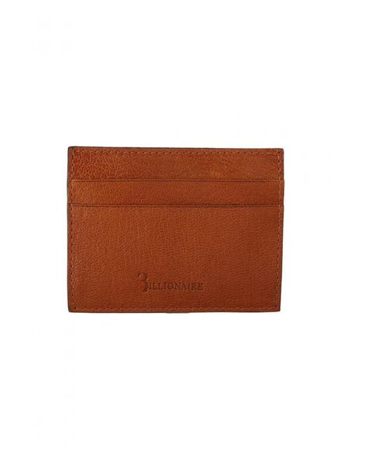 Billionaire Brown Italian Couture Leather Cardholder Wallet for men
