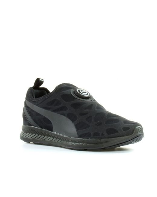 PUMA Black Disc Sleeve Ignite Foam Textile Slip On Trainers 360946 01 for men