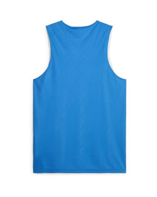 PUMA Blue Hoops Team Reverse Practice Performance Basketball Jersey for men