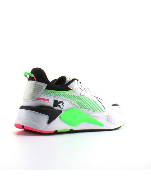 PUMA Green Rs-X Tracks Mtv Textile Lace Up Trainers 371841 01 for men