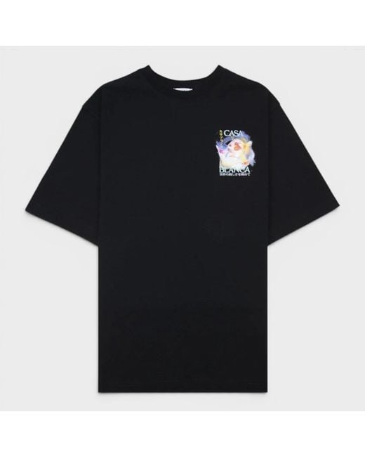 Casablanca Black Galactic Connection Printed T-Shirt Cotton